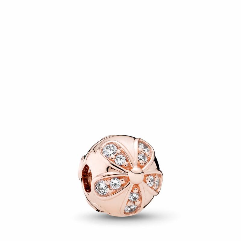 Pandora Rose™ Dazzling Daisies Clip Charm Ireland - Pandora Rose/Cubic Zirconia - 519870KIL